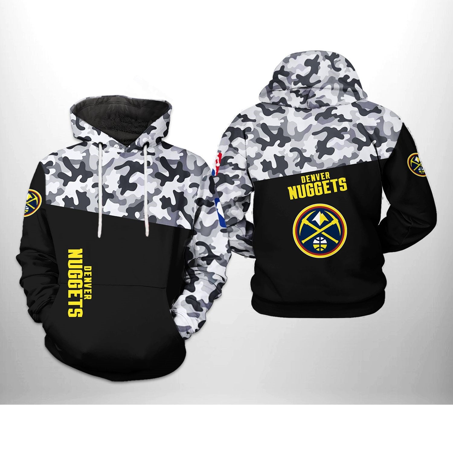 Men's Denver Nuggets Black Camo Pullover Hoodie – Official Nba Sweatshirt